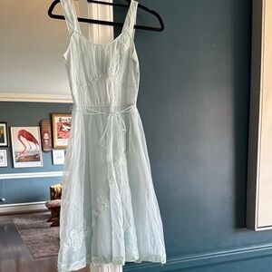 Vintage Elegant Light Blue Lace Dress / Nightgown